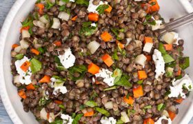 سالاد عدس + سس بادام